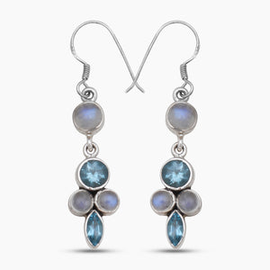 Blue Topaz Silver Earrings