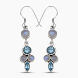 Blue Topaz Silver Earrings
