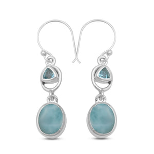 925 Silver Larimar Earrings