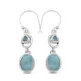 925 Silver Larimar Earrings