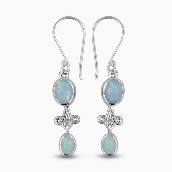 Ethiopian Opal Silver Earrings