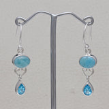 925 Sterling Silver Larimar Earrings