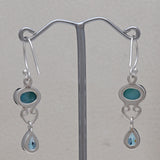 925 Sterling Silver Larimar Earrings