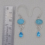 925 Sterling Silver Larimar Earrings