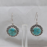 Natural Arizona Turquoise Silver Earrings