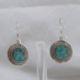 Natural Arizona Turquoise Silver Earrings