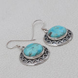 Natural Arizona Turquoise Silver Earrings