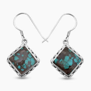 Tibetan Turquoise Silver Earrings