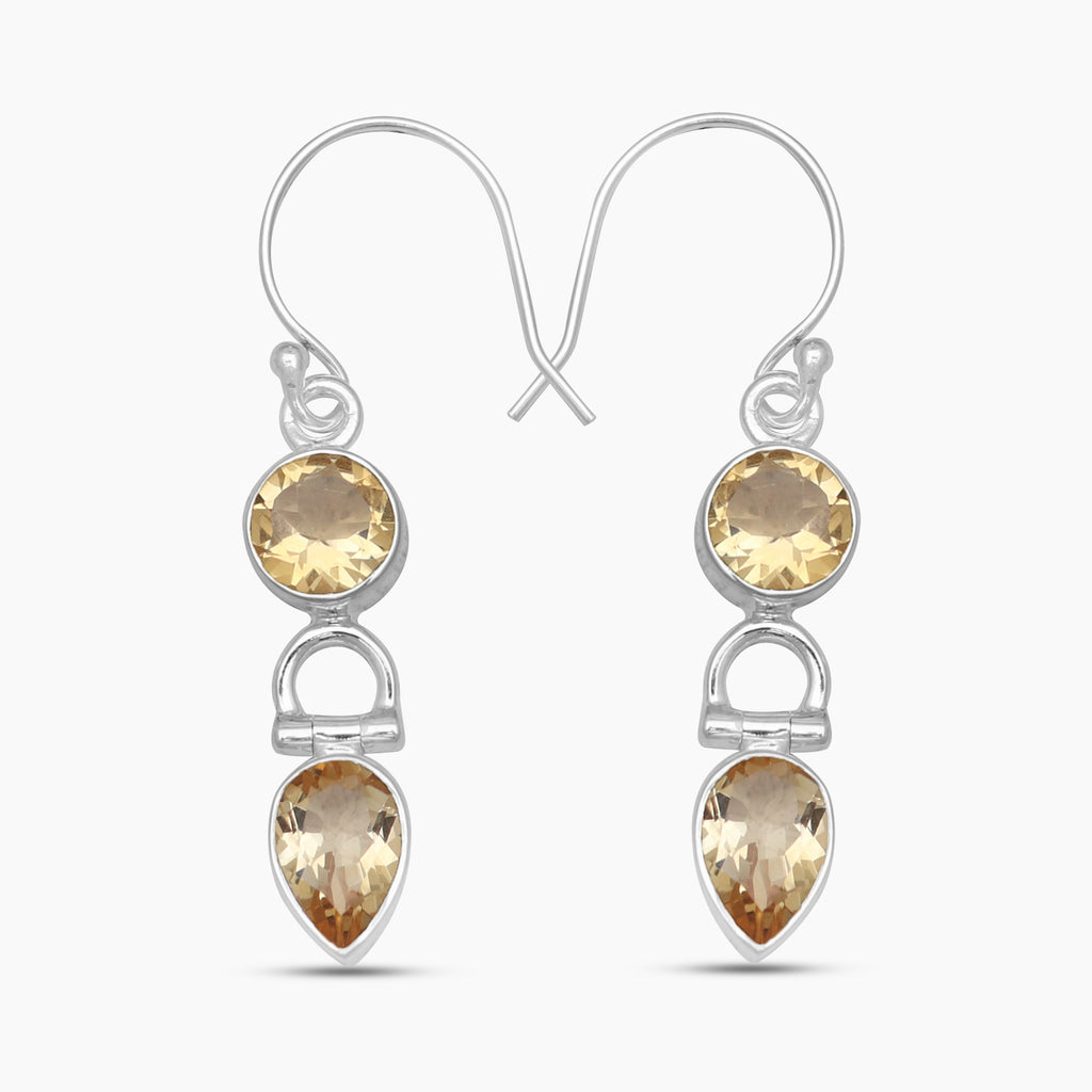 925 Sterling Silver Citrine Earrings