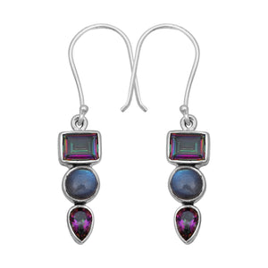 Mystic Quartz Silver Earring