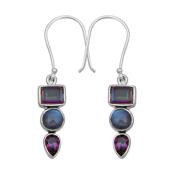 Mystic Quartz Silver Earring