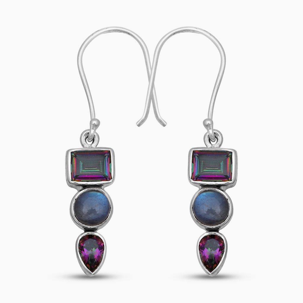 Mystic Quartz Silver Earrings