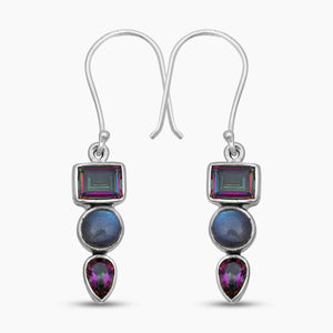 Mystic Quartz Silver Earrings