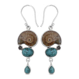 Ammonite  Silver Earrings