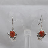 Natural Sponge Coral Silver Earrings