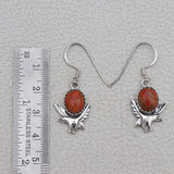 Natural Sponge Coral Silver Earrings