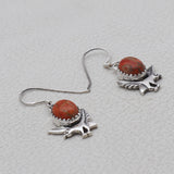 Natural Sponge Coral Silver Earrings