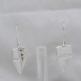 Natural Stingray Leather Silver Earrings