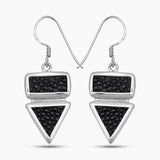 Natural Stingray Leather Silver Earrings