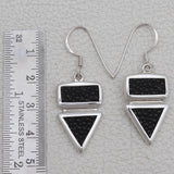 Natural Stingray Leather Silver Earrings