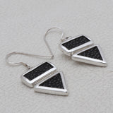 Natural Stingray Leather Silver Earrings