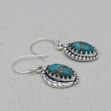 Natural Mexican Turquoise Silver Earrings