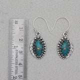 Natural Mexican Turquoise Silver Earrings