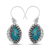 Natural Mexican Turquoise Silver Earrings