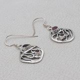 Natural Garnet Silver Earrings