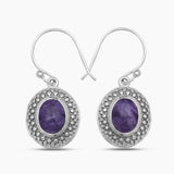 Blue Larimar Silver Earrings