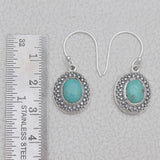 Blue Larimar Silver Earrings