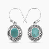 Blue Larimar Silver Earrings