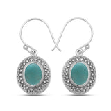 Blue Larimar Silver Earrings