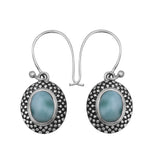 Blue Larimar Silver Earrings