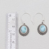 Blue Larimar Silver Earrings