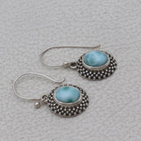 Blue Larimar Silver Earrings