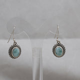 Blue Larimar Silver Earrings