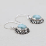 Blue Larimar Silver Earrings