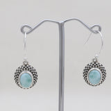 Blue Larimar Silver Earrings