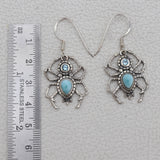 Larimar Spider Silver Earring