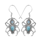 Larimar Spider Silver Earring