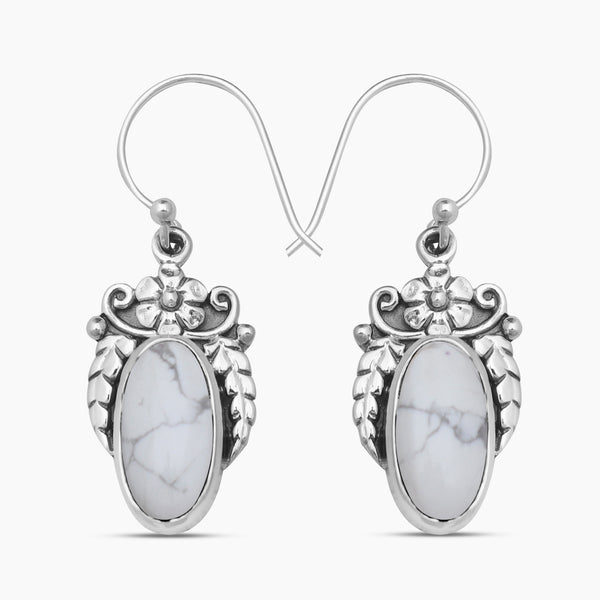 925 Sterling Silver Howlite Earrings