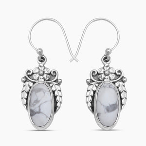 925 Sterling Silver Howlite Earrings