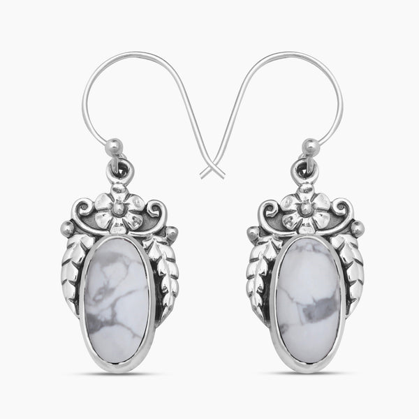 925 Sterling Silver Howlite Earrings