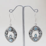 925 Sterling Silver Blue Topaz Earrings