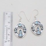 925 Sterling Silver Blue Topaz Earrings