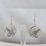 Rainbow Moonstone Silver Earrings