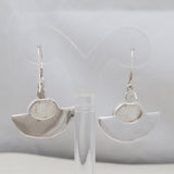 Natural Rainbow Moonstone Silver Earrings