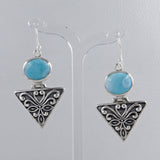 Larimar Silver Earrings