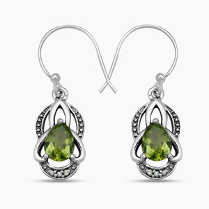 925 Sterling Silver Peridot Earrings